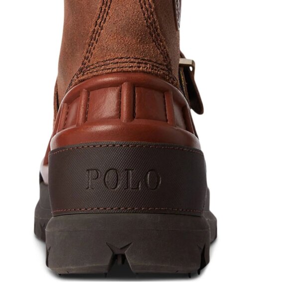 NWT Polo Ralph Lauren Oslo Low Suede 100% Leather Waterproof Boots  Brown - Picture 3 of 11